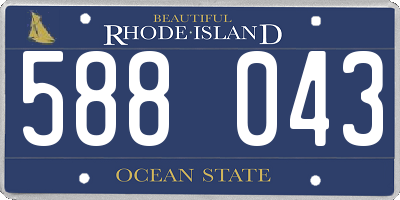 RI license plate 588043