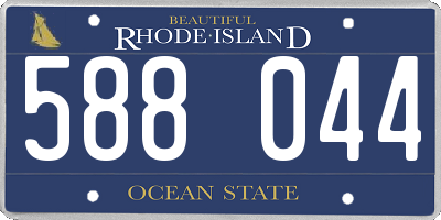 RI license plate 588044