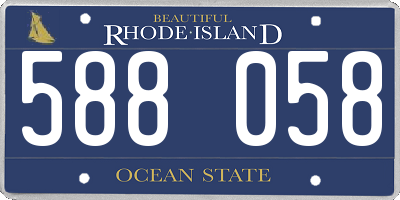 RI license plate 588058