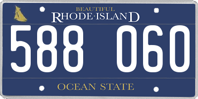 RI license plate 588060