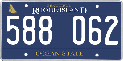 RI license plate 588062