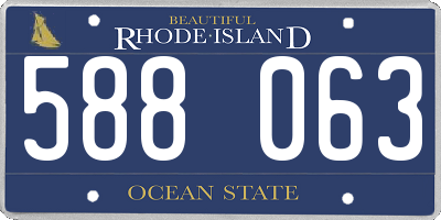 RI license plate 588063