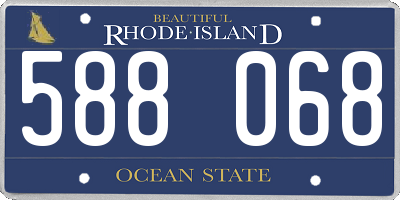 RI license plate 588068