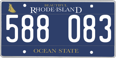 RI license plate 588083