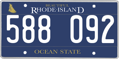 RI license plate 588092