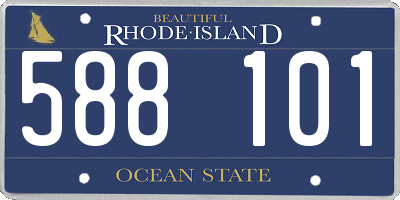 RI license plate 588101