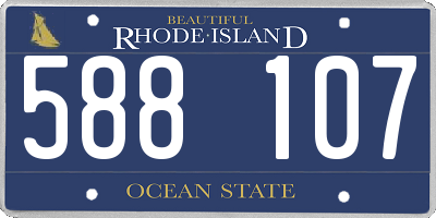 RI license plate 588107