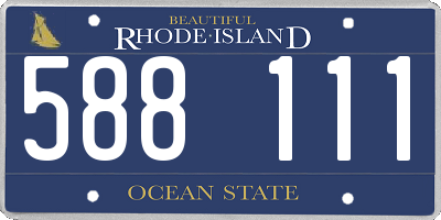 RI license plate 588111