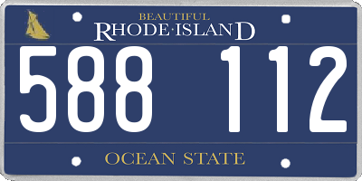 RI license plate 588112