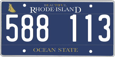 RI license plate 588113