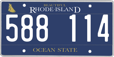 RI license plate 588114