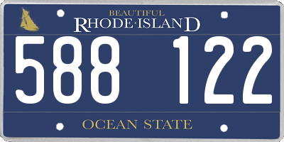 RI license plate 588122