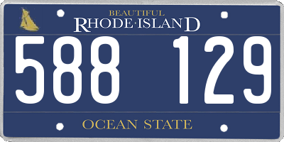 RI license plate 588129