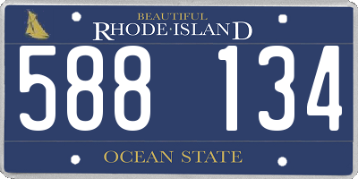 RI license plate 588134