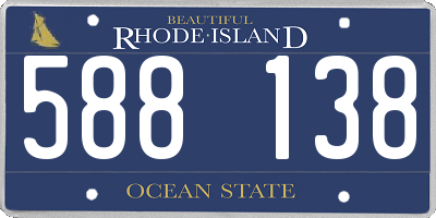 RI license plate 588138