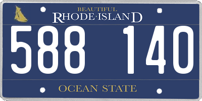 RI license plate 588140