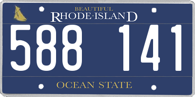 RI license plate 588141