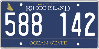 RI license plate 588142