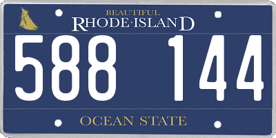 RI license plate 588144