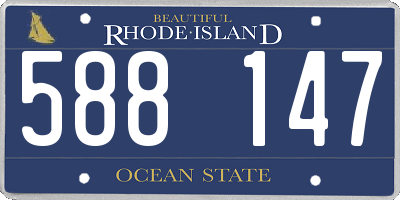 RI license plate 588147