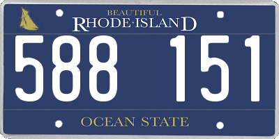 RI license plate 588151