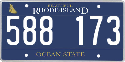 RI license plate 588173