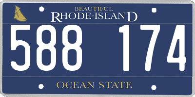RI license plate 588174