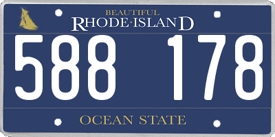 RI license plate 588178