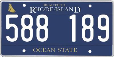 RI license plate 588189