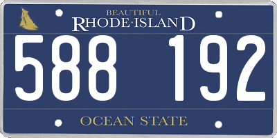 RI license plate 588192