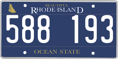 RI license plate 588193