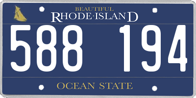 RI license plate 588194