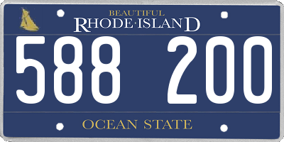 RI license plate 588200