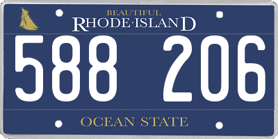 RI license plate 588206