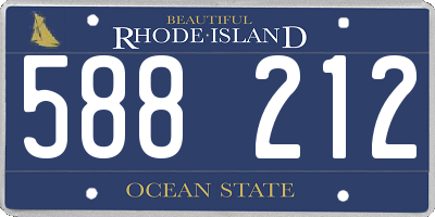 RI license plate 588212