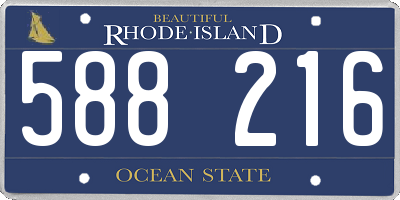 RI license plate 588216