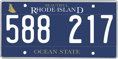 RI license plate 588217