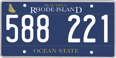 RI license plate 588221