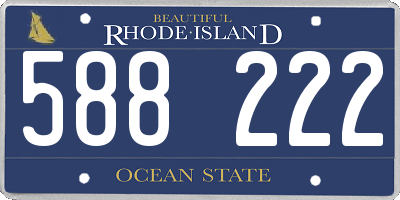RI license plate 588222