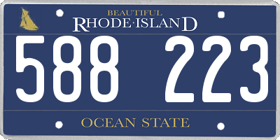 RI license plate 588223