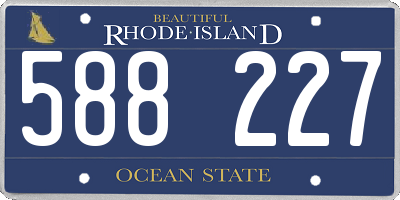 RI license plate 588227