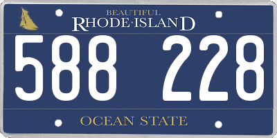 RI license plate 588228