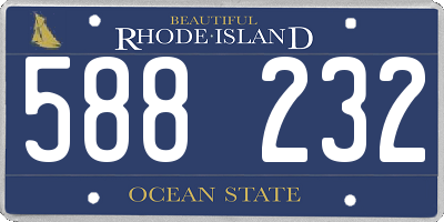 RI license plate 588232