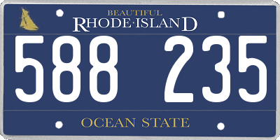 RI license plate 588235