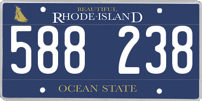 RI license plate 588238