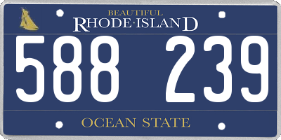 RI license plate 588239