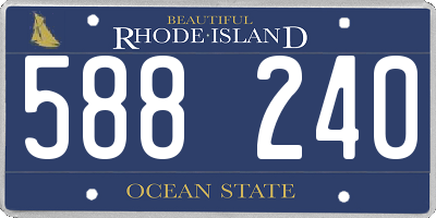 RI license plate 588240