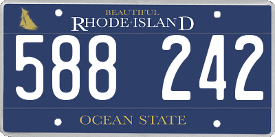 RI license plate 588242