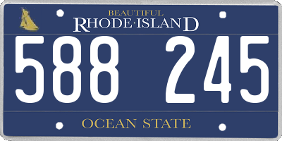 RI license plate 588245