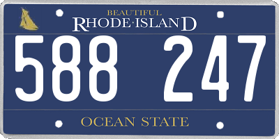 RI license plate 588247